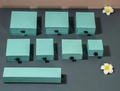 Mint green drawer jewelry boxes in various sizes with elegant black ribbon handles - 21x4.5x3.5cm / Light Blue