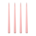 Pack de cuatro velas cónicas de 25cm en rosa mate para bodas y decoración elegante - Rosa