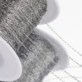 Poliertes Silber-Edelstahl-Büroklammerkette auf weißer Spule für DIY-Schmuckherstellung - 0.8mm (2m/Packung) / Stahlfarbe