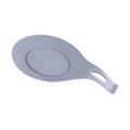 Grey food-grade silicone spoon rest holder for kitchen utensils on white background - Gray