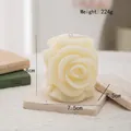 Creamy white rose shaped scented candle 8cm height with intricate petal details - Multi-layer Rose(81) / Cream White