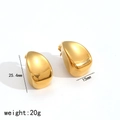 Orecchini a goccia in acciaio inossidabile dorato lucido, altezza 25,4mm e 20g - Stile a Goccia Lucidato in Oro Zecchino (TE60316-G)