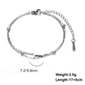 Double-layered stainless steel chain bracelet with a silver letter T pendant charm - Letter-T / Silver