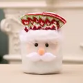 Handheld Santa Claus gift bag with white felt beard and red knitted hat for Christmas - Doll Storage Drawstring Bag [Santa]