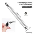 Silver wand cat eye nail magnet tool for 3D effect designs, 9.8cm length with spherical head - Glossy Silver Double Wand + 8mm Ball Magnet