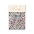 Embossed red rose nail art sticker TO-2584 with vintage cursive script letters - Red Rose - Thin & Tough (to2584)