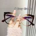 Cat eye glasses frames with grey green gradient finish for women stylish look - Ombre Brown