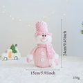Detalle de muñeco de nieve rosa con lentejuelas y textura de punto para Navidad - Muñeco de nieve de lentejuelas rosas