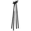 Barrette à cheveux long nœud noir avec rubans élégants pour coiffure féminine - Noir