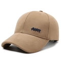 Khaki winter baseball cap with side embroidery AHYT in warm brushed fabric - Adjustable / Deep Beige