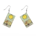 Double-sided acrylic tarot earrings featuring the vintage The Moon design with metal hooks - The Moon-C98