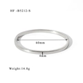 Macro detail of 4mm silver titanium steel bangle showing dimensions and 60mm inner diameter - 4mm / Silver