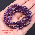Natural amethyst gravel stone beads 6-8mm for jewelry making on black background - 15 Inches/Strand / 6-8mm Chip Beads