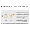 S925 silver 10mm swirl stud earrings with D color Moissanite in gold finish - Mobius Loop Studs (Gold)