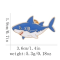 Shark enamel pin dimensions 3.6cm by 1.9cm with gold plating and blue finish detail - Shark Shape (C3060-2) / Dark Blue