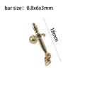 Golden sword ear stud with reddish-brown gemstone and 0.8x6x3mm bar size specifications - Gold--Style 7 (Pendant Dagger)