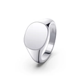 Classic silver S925 sterling silver signet ring with a polished minimalist surface - NMR02-Smooth Oval Signet Silver Ring-Size 13