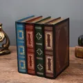 Lot de 4 petits porte-stylos vintage en forme de livres avec textures dorées gaufrées - Boîte de rangement vintage - Petit Modèle B