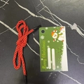 Christmas gift set with green snowman tag and red braided rope for holiday packaging - Green Tag with Rope Set