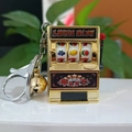 Mini golden casino slot machine keychain with a lucky bell and fruit reel icons - Golden Fruit Machine + Silver Lobster Buckle + Golden Bell / 50 Batches