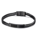 Pulsera de quilla para hombre de acero inoxidable negro mate con cierre magnético - Negro