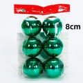 6er-Set grüne 8cm Glanz-Weihnachtskugeln in Festverpackung für Weihnachtsbaum-Deko - Glänzender Stil / 6 Stück/Packung (8cm) / Grün