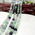 Natural fluorite beaded bracelet strands in translucent green and purple shades - Amethyst 58 / 6mm / Approx 63pcs
