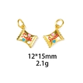 Macro detail of gold-plated sweet candy bag charm with red lettering and heart motifs - No.3 Candy Package