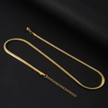 Collier maille serpent minimaliste en acier inoxydable plaqué or 18K avec fermoir - Chaîne serpent dense / 2mm*40+5cm / Or
