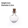 Kleine herzförmige Glasflasche mit Korken, Höhe 3 cm und Durchmesser 2,2 cm, DIY-Stil - Herz