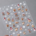 Winter-Capybara Nagelsticker mit Weihnachtsmotiven und Mikro-Relief-Textur - Winter 5D Relief Stil (MN368F)