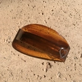 French vintage amber heart hair clip with crystal rhinestone on beige stone background - Amber Heart