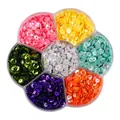 Paillettes colorées en boîte de 7 compartiments pour couture de robe de mariée DIY - Boîte 48