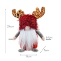 Rudolph Christmas gnome plush with reindeer antlers and dimensions 24cm in height - Short Leg Red