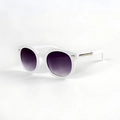 Kids round white frame sunglasses with purple gradient lenses and silver arrow detail - White