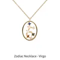 Collar signo Virgo en plata S925 con piedras preciosas de colores y acabado dorado - Virgo
