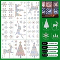 Dimensions détaillées de 9 stickers holographiques de Noël renne et flocons de neige - Style Holographique De Renne De Noël (XC2309)