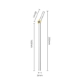 Reusable glass straw with blue gem butterfly and detailed product dimensions - Yellow Flower Straw