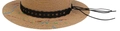 Handmade straw hat featuring colorful splash paint and black hollowed leather band with tassels - 56-58cm / Straw Woven Colorful Graffiti Hat Band with Black Hollow Leather (AB43)