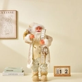 Figura de Papá Noel en oro champán con chaleco de lentejuelas para decoración navideña - 60CM
