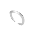 Minimalistische S925 sterling zilveren open ring met verstelbaar onregelmatig golfdesign - Smalle versie / Witgoud