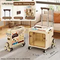 Chariot pliable pour animaux beige et marron avec roues escalade et poignée réglable - Double porte-Roues d'escalade / L / crème
