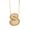 Gold plated S letter pendant necklace with sparkling cubic zirconia on box chain - Letter S / Gold