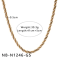 Collana a treccia bicolore placcata in oro 18 carati e argento per donna - Collana a Corda Intrecciata Bicolore Oro Argento (NB-N1246-GS)
