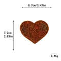 Brown heart-shaped sequin patch for DIY clothing with 8.7cm width and 7.2cm height size - Coffee Heart*Large Size (Laser) #33
