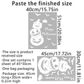 Size chart for Halloween pumpkin wall decal showing product dimensions and layout - CT2022-KQ (Happy Halloween Pumpkin/30*45cm)