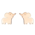 Cute golden stainless steel elephant stud earrings for women with minimalist animal design - Rose Gold