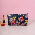 Floral butterfly pattern cosmetic bag in black finish with a stylish rectangular shape - Black Butterfly