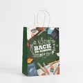 Sacs cadeaux en papier vert foncé pour la rentrée scolaire avec motifs fournitures - Style Formule Vert Foncé (422-6) / 21x15x8cm