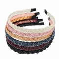 Set of six colorful braided beaded headbands in multiple elegant fashion colors - 6-Piece Set 1#